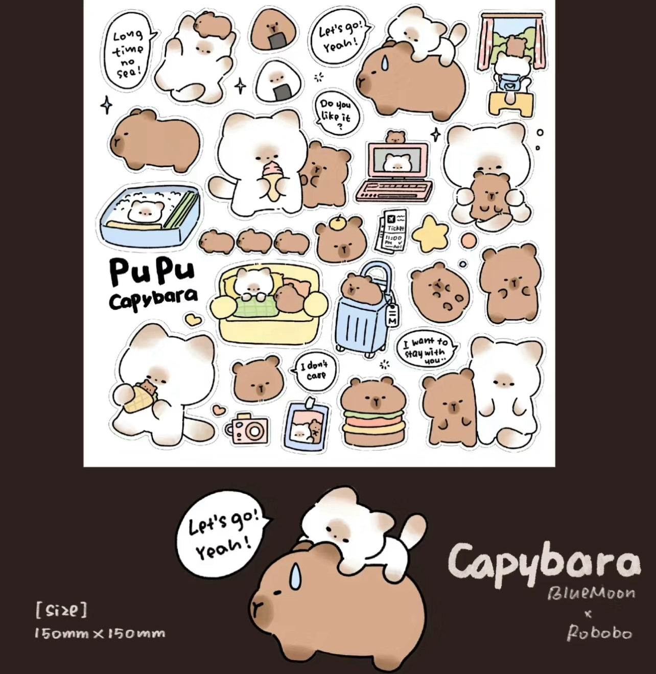 BlueMoonXRobobo Capibala Sticker Handbag Material