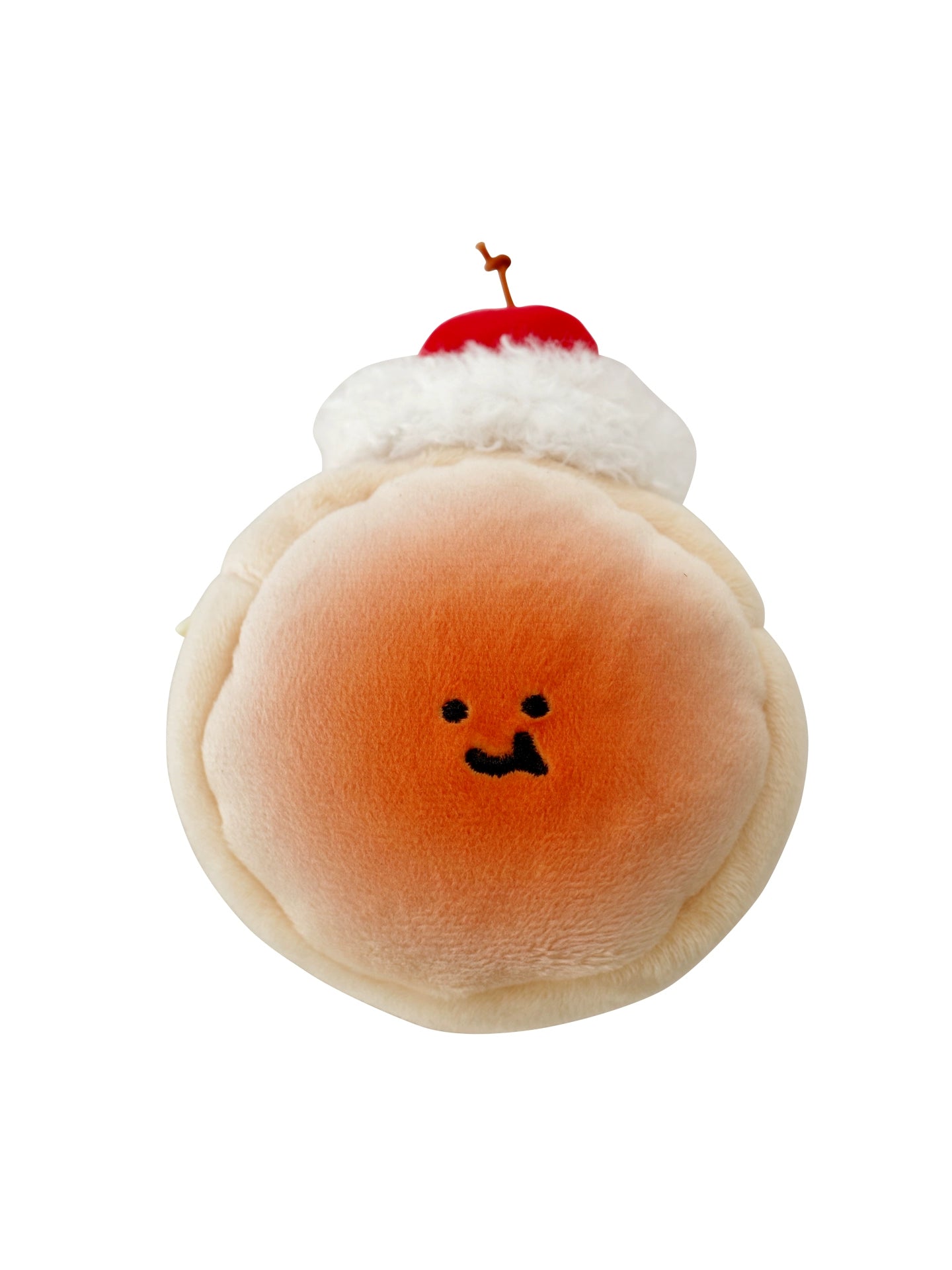 Cream Cherry Bread Plush Earphone Bag Wallet Pendant