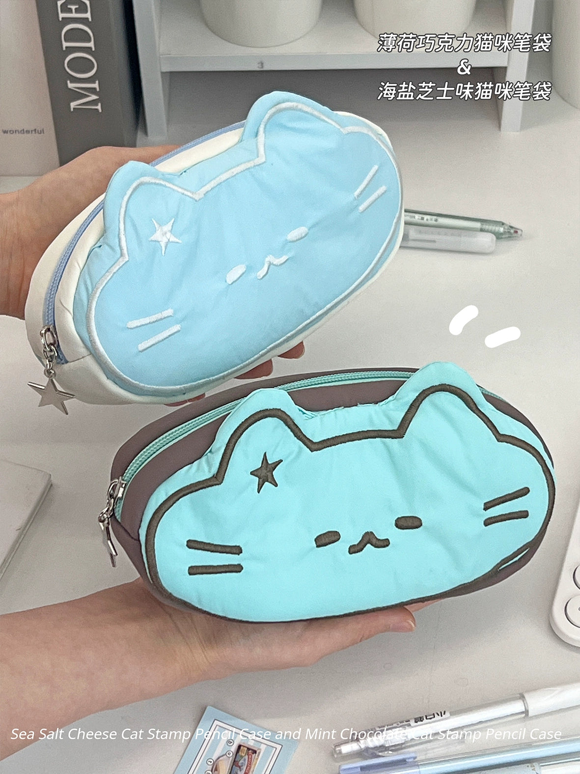 Mint Star Cat Pen Case