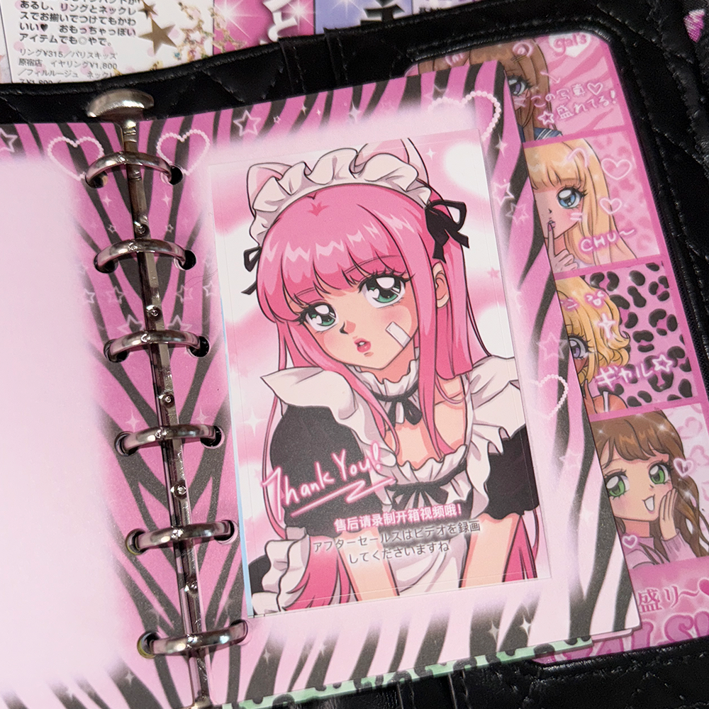 Cute girl sealing sticker