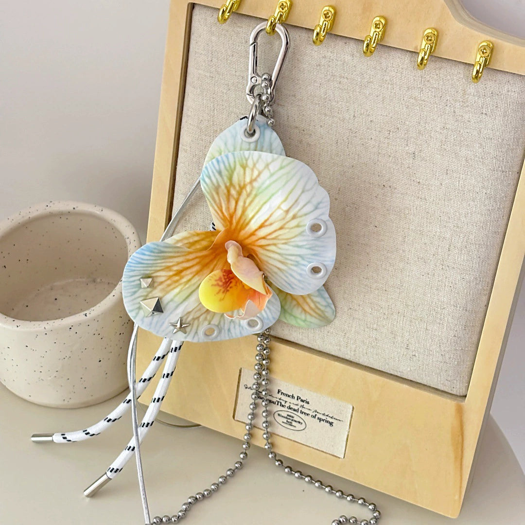 Y2K butterfly orchid plush choker