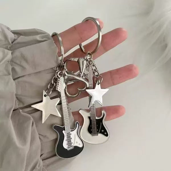 Electric Guitar Star Bass Bag Charm