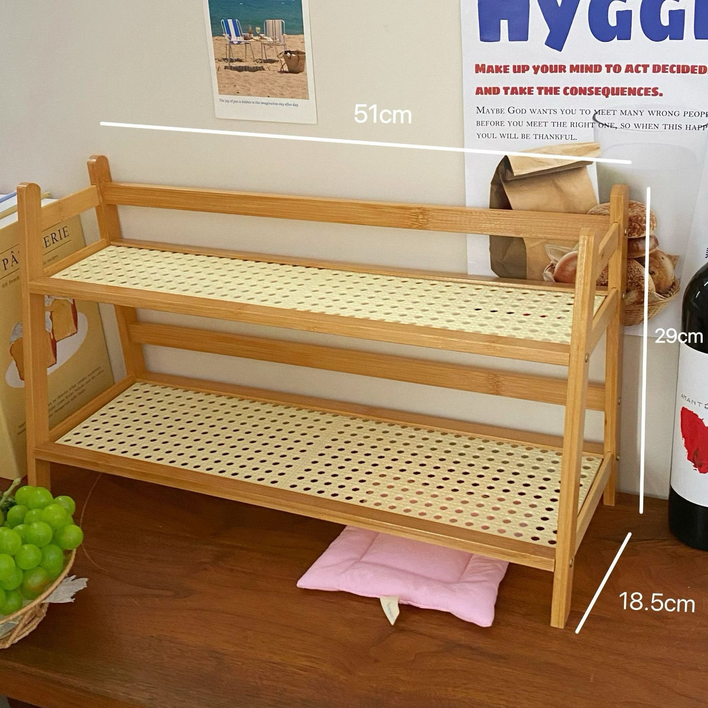Cream rattan Shelving unit