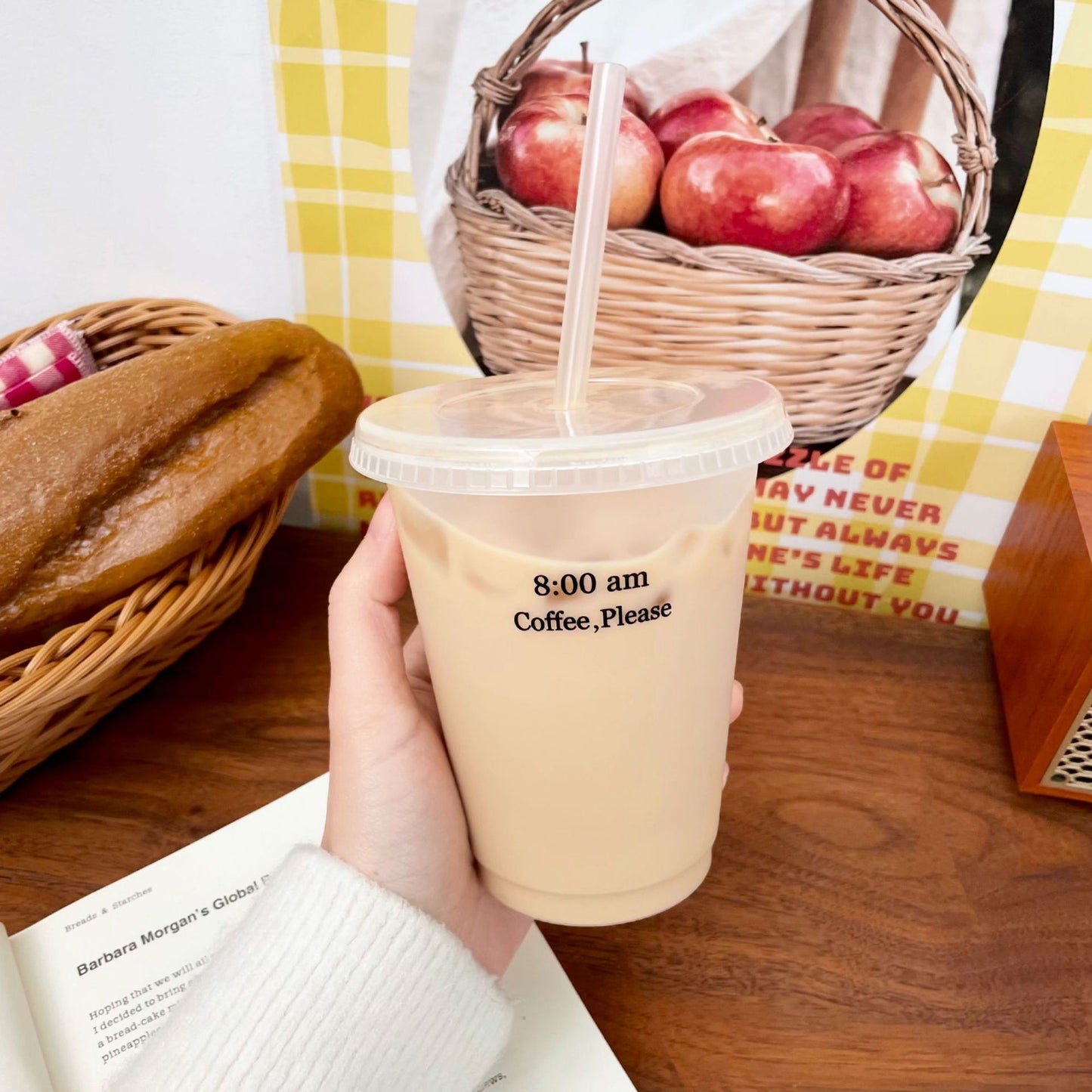 Plastic straw cup