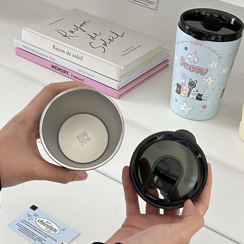 Cartoon puppy thermos tumbler