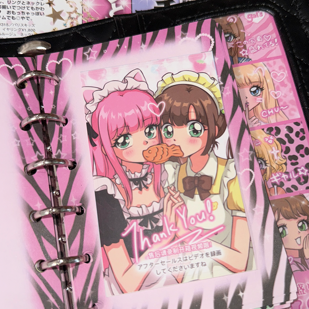 Cute girl sealing sticker