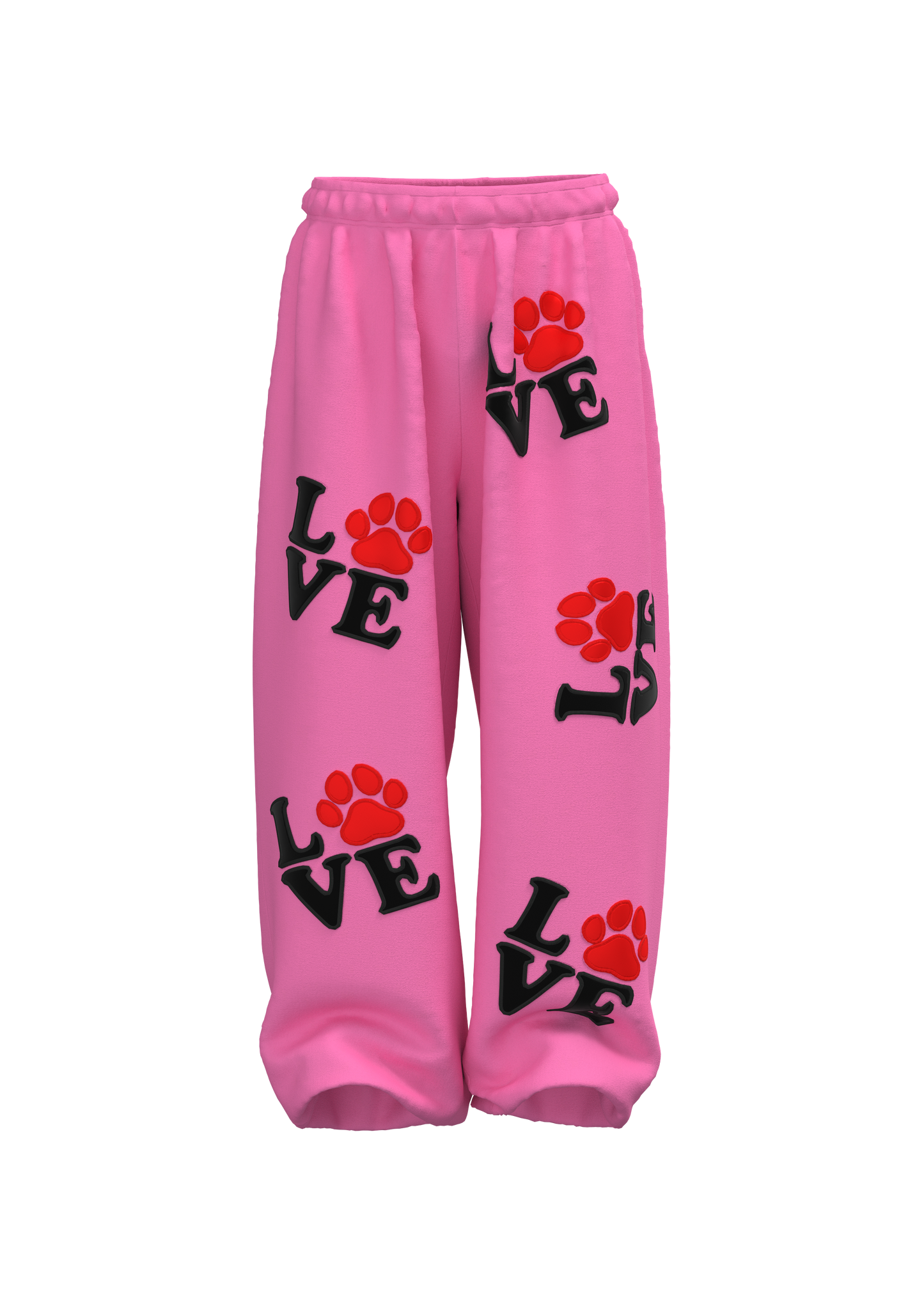 LOVE Patch Embroidered Fleece Hooded Sweater Set