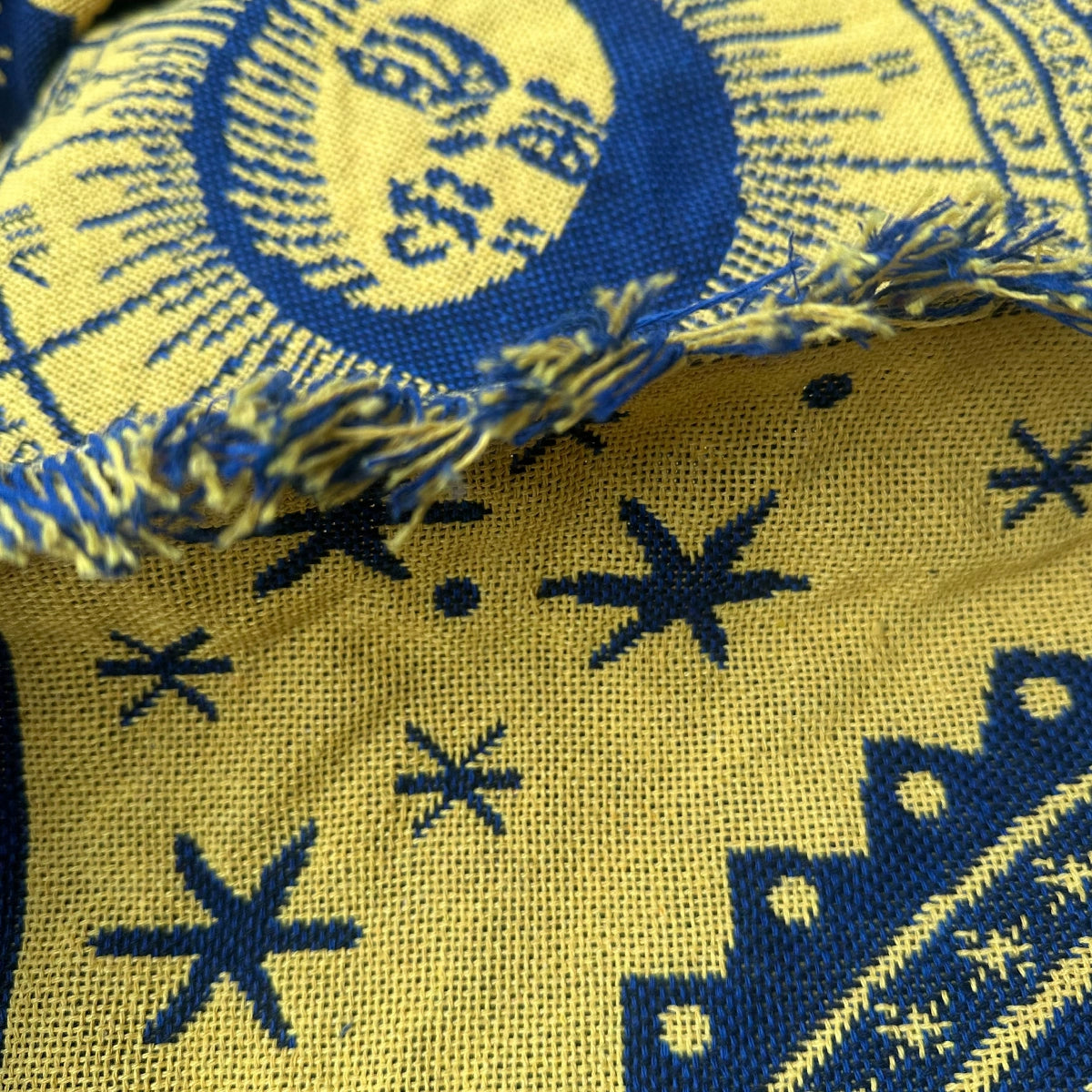 Yellow constellation card tablecloth ceremonial tassel