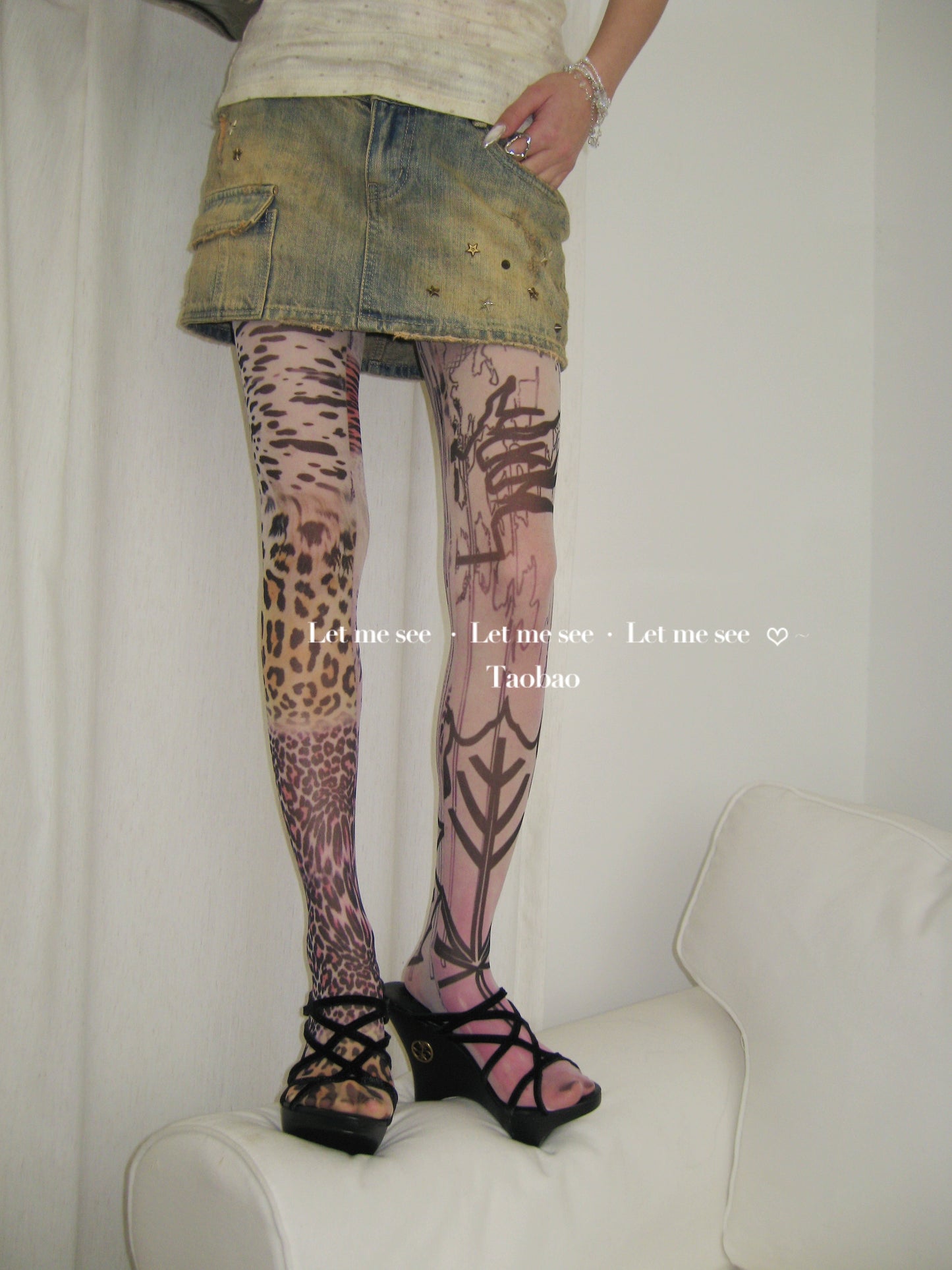 Subcultural leopard print stockings