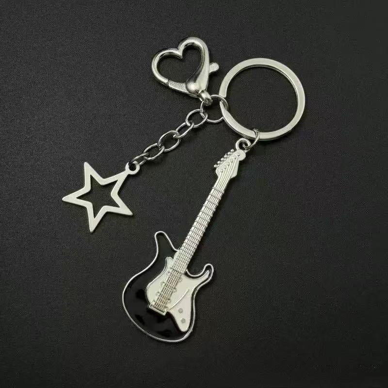 Electric Guitar Star Bass Bag Charm
