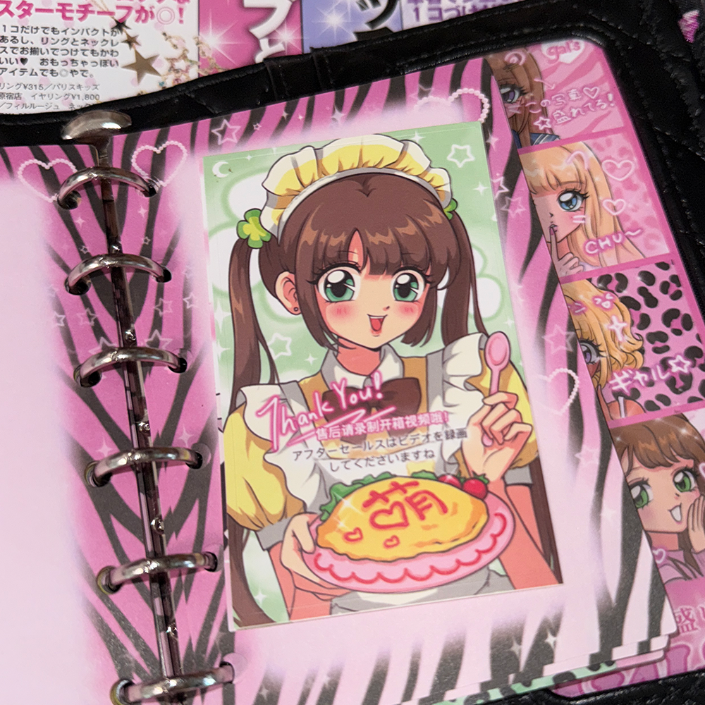Cute girl sealing sticker