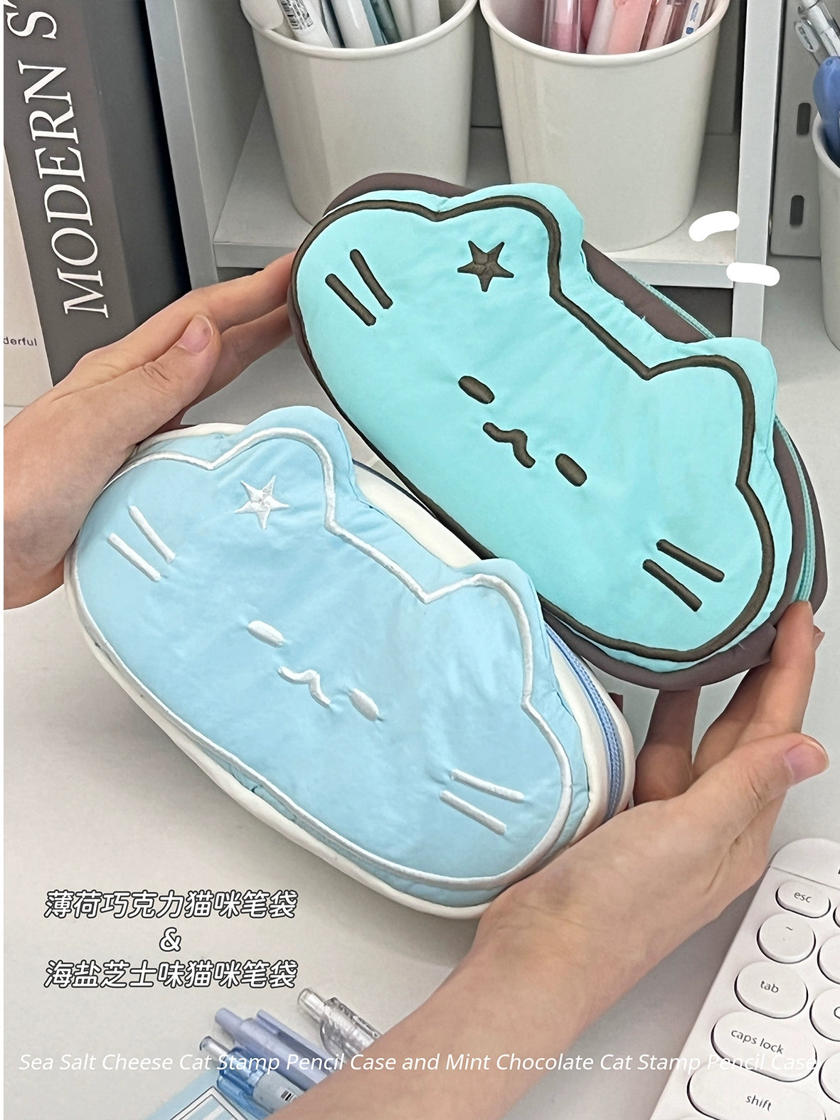 Mint Star Cat Pen Case