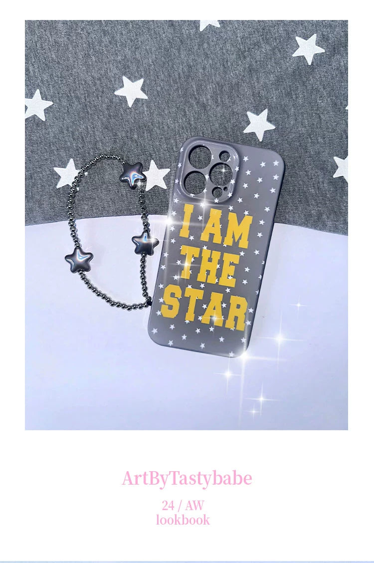I AM THE STAR Grey star phone case phone chain