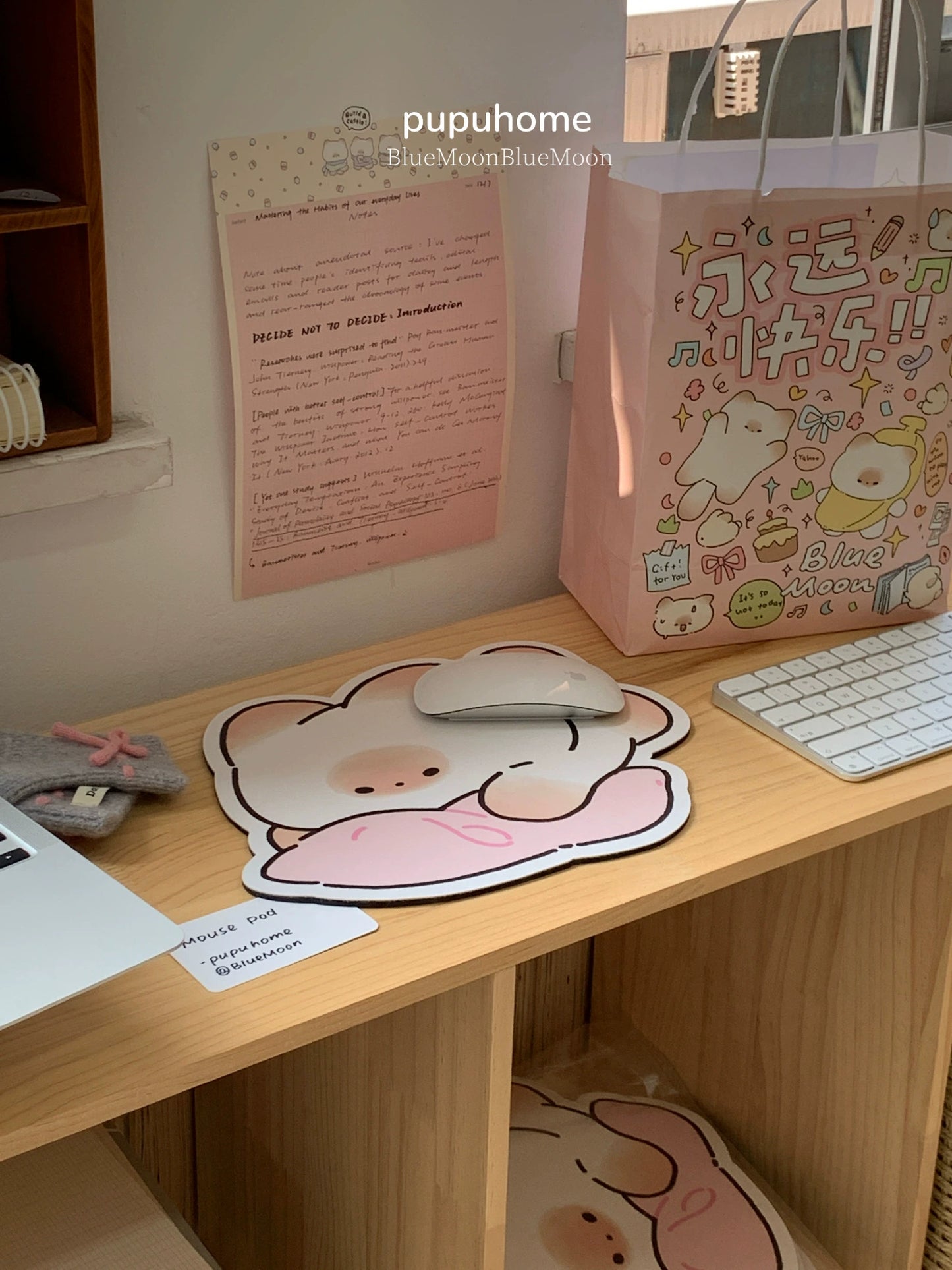 Mantou Cat Pupu Leather Mouse Pad