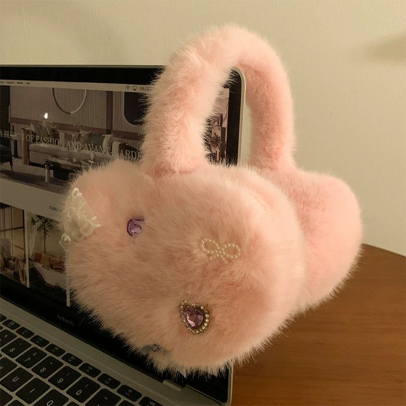 Bow shaped love plush earmuffs
