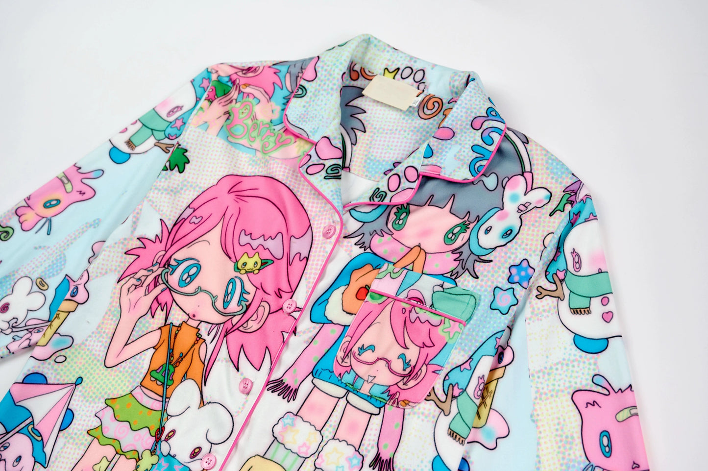 Cartoon Two Girls German Velvet Pajamas