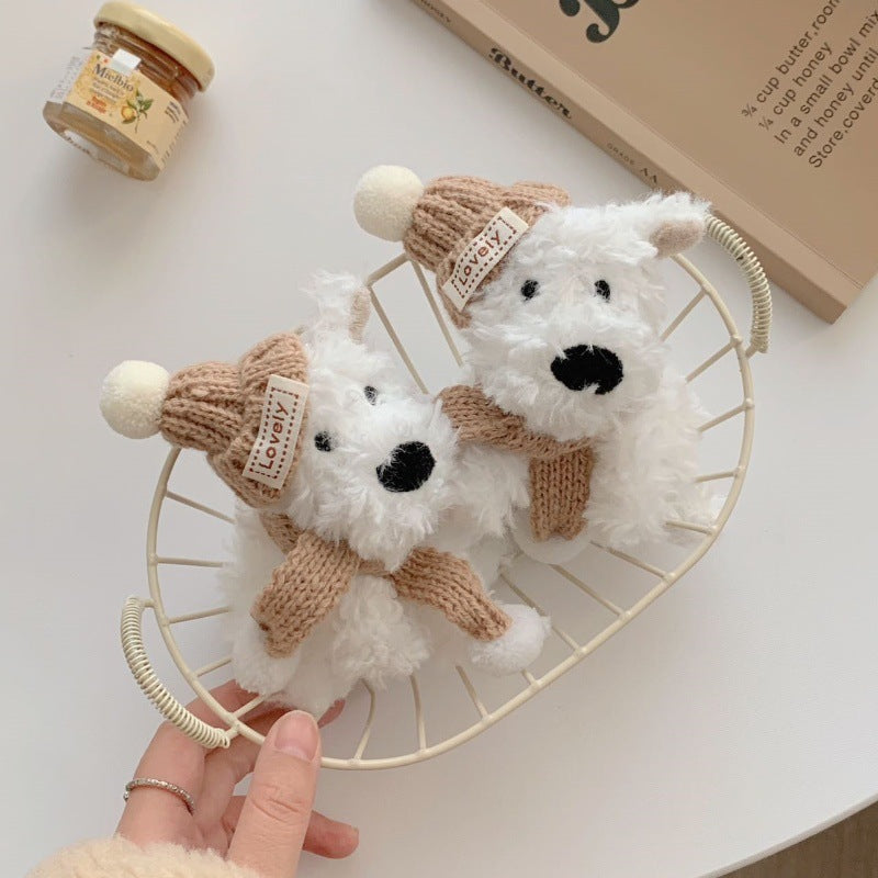 Cute plush dog plush charm