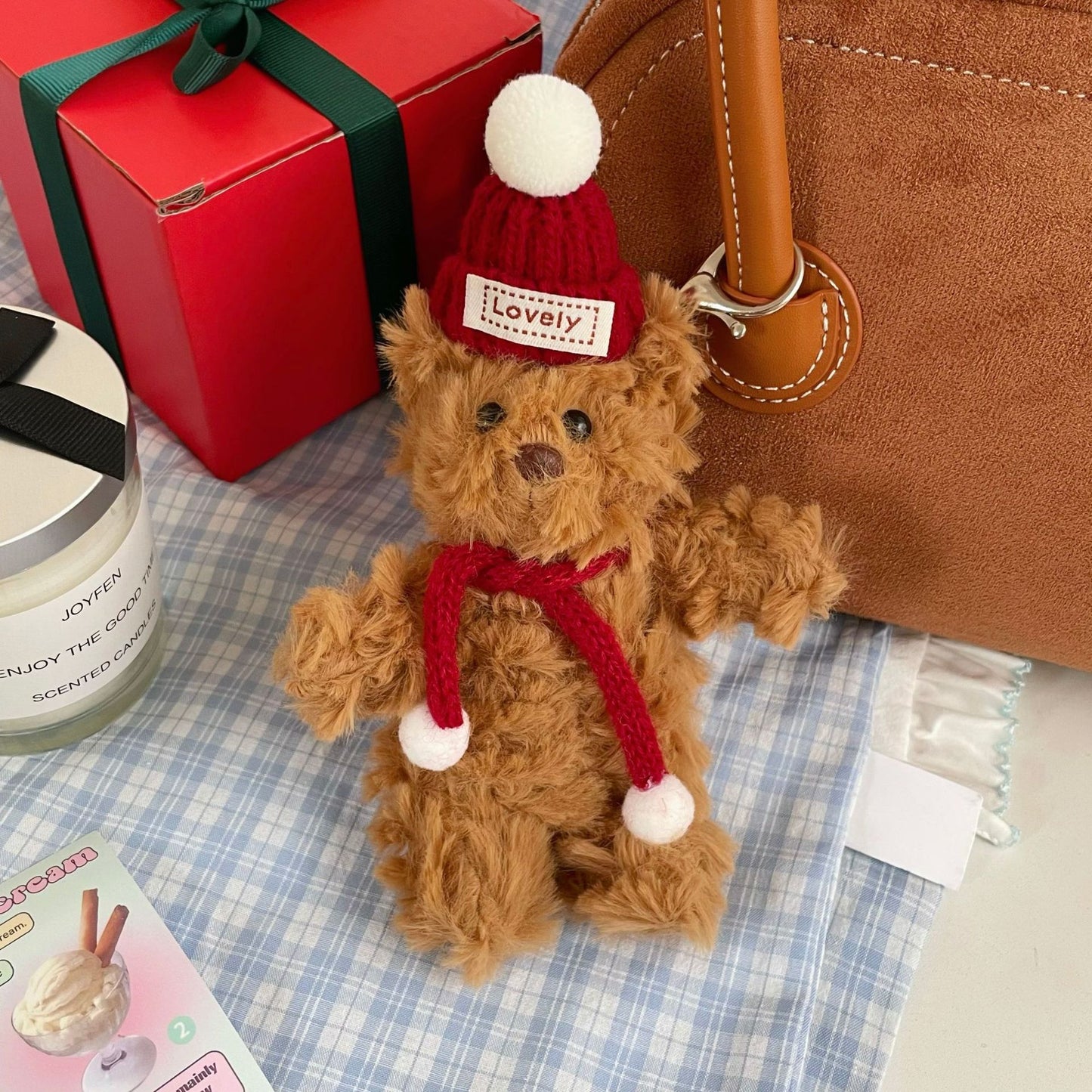 Cute Barcelona Bear Doll Christmas Plush Charm