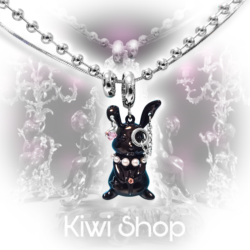 Glasses Doctor Rabbit Necklace Earrings