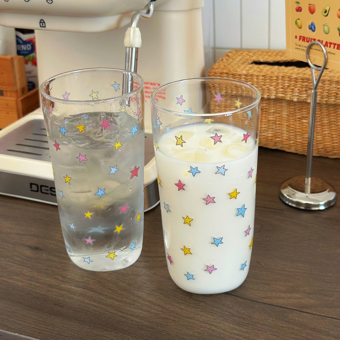 Colorful Star Glass Cup