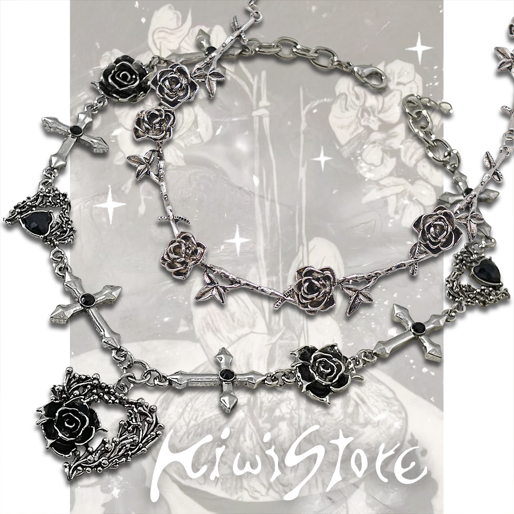 Thorn Rose Necklace y2k