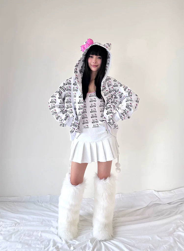 I love KITTY hooded sweater full of cat ears