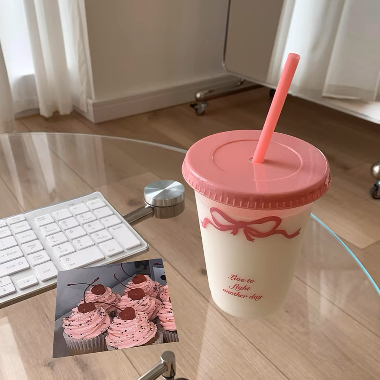 Plastic straw cup