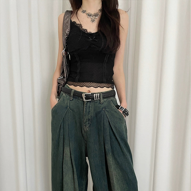 Y2k Red Crocodile Pattern Belt