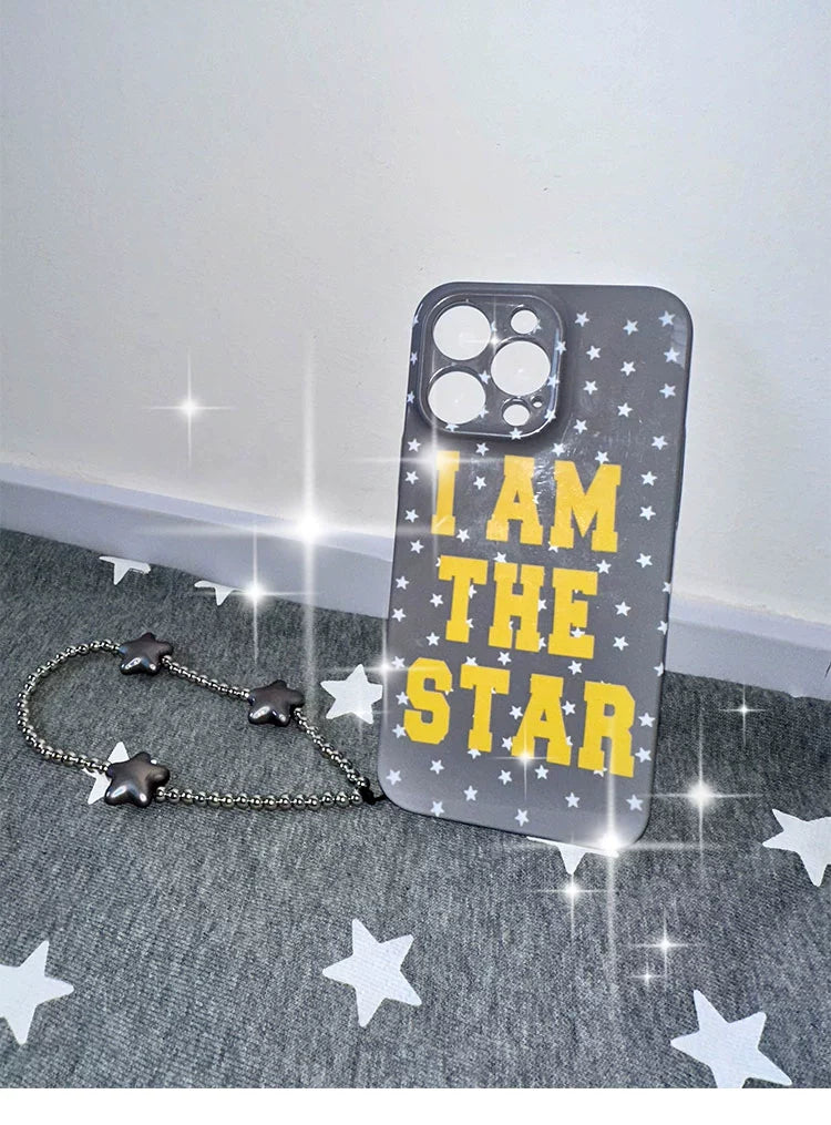 I AM THE STAR Grey star phone case phone chain