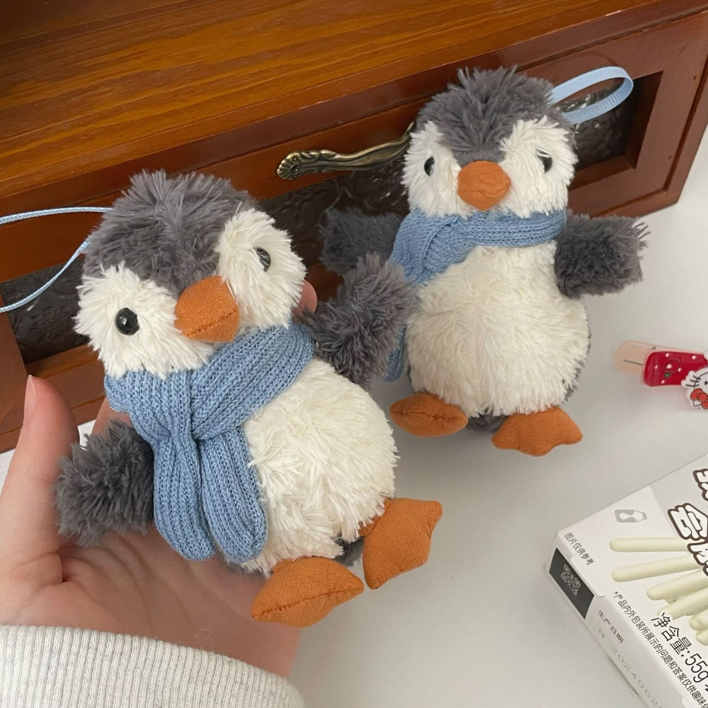 Cute Blue Scarf Penguin Pendant