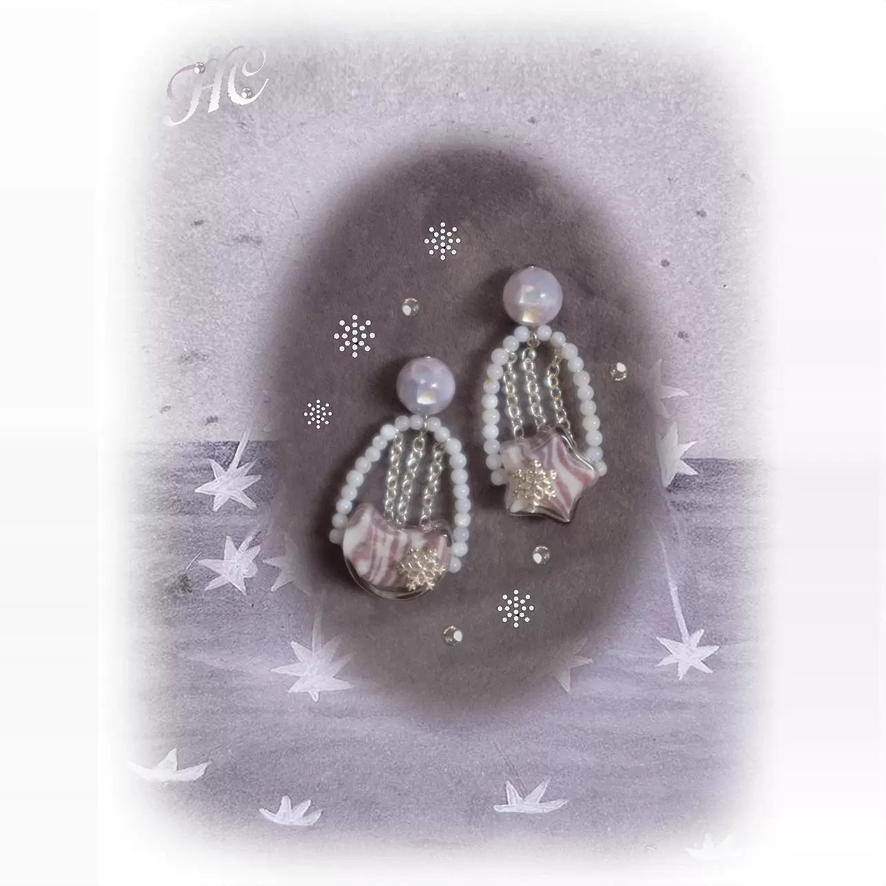 ~* Moon Palace Handbag *~Moon Palace Fashion Star Moon Style Snowflake Handbag Earrings