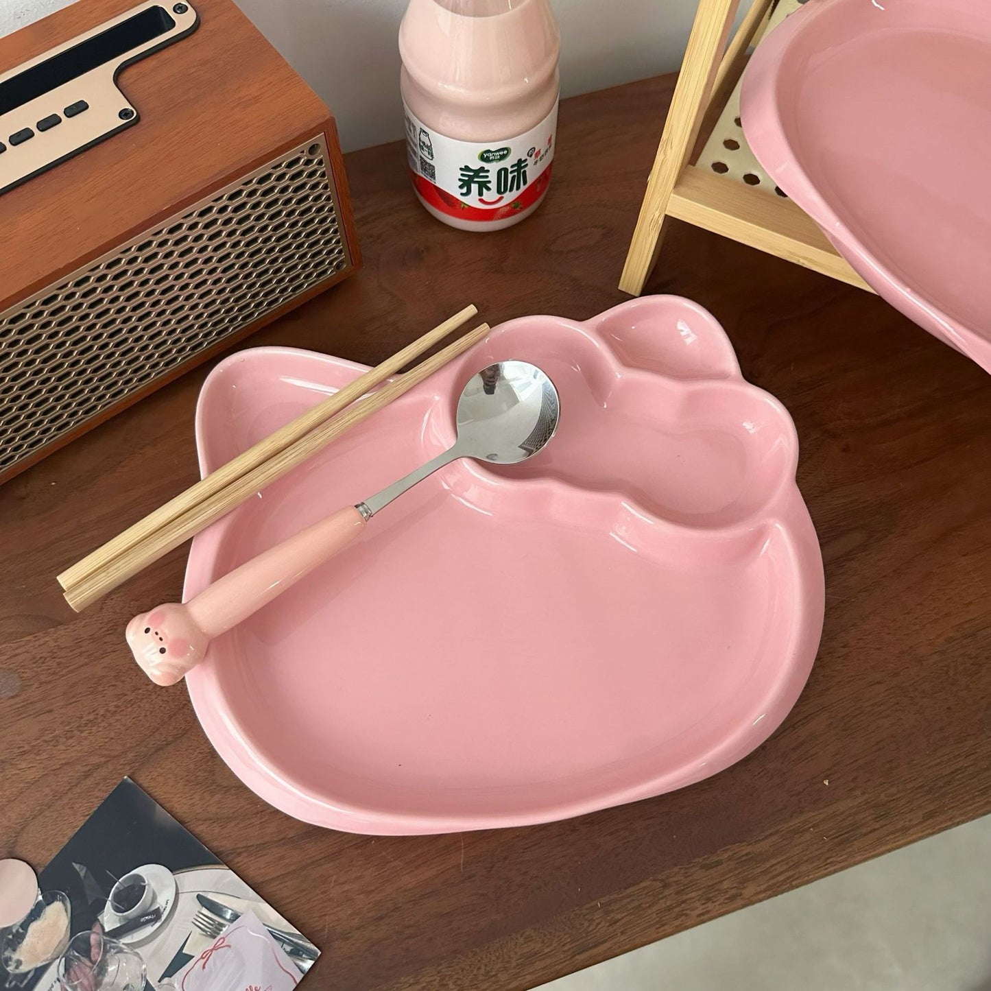 Pink Hello Kitty Divided Plate