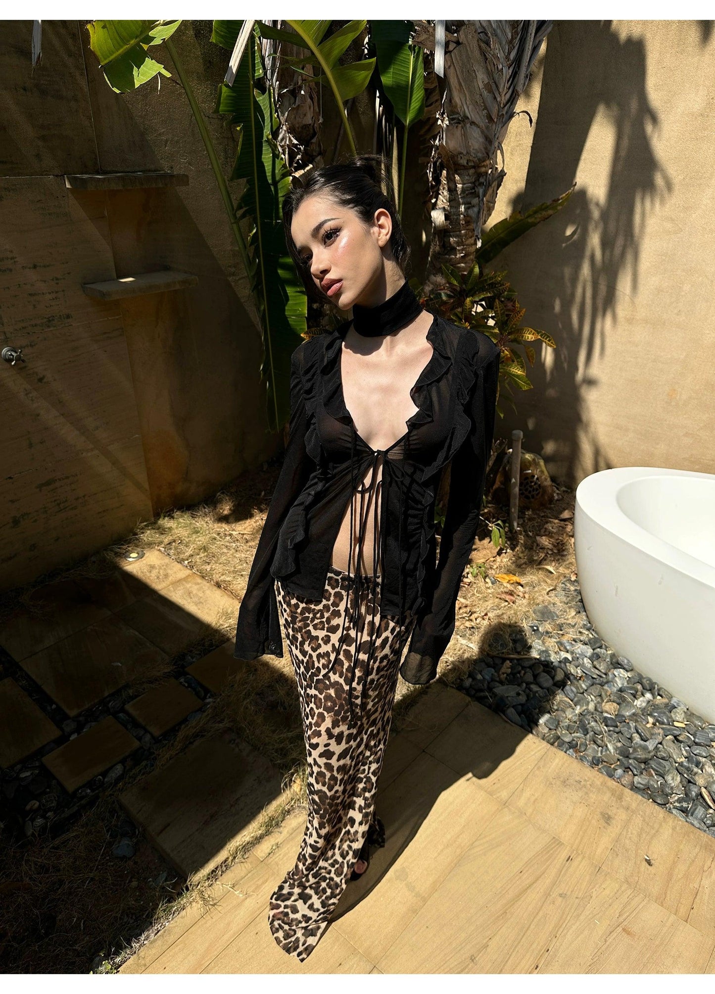Black v-neck cardigan