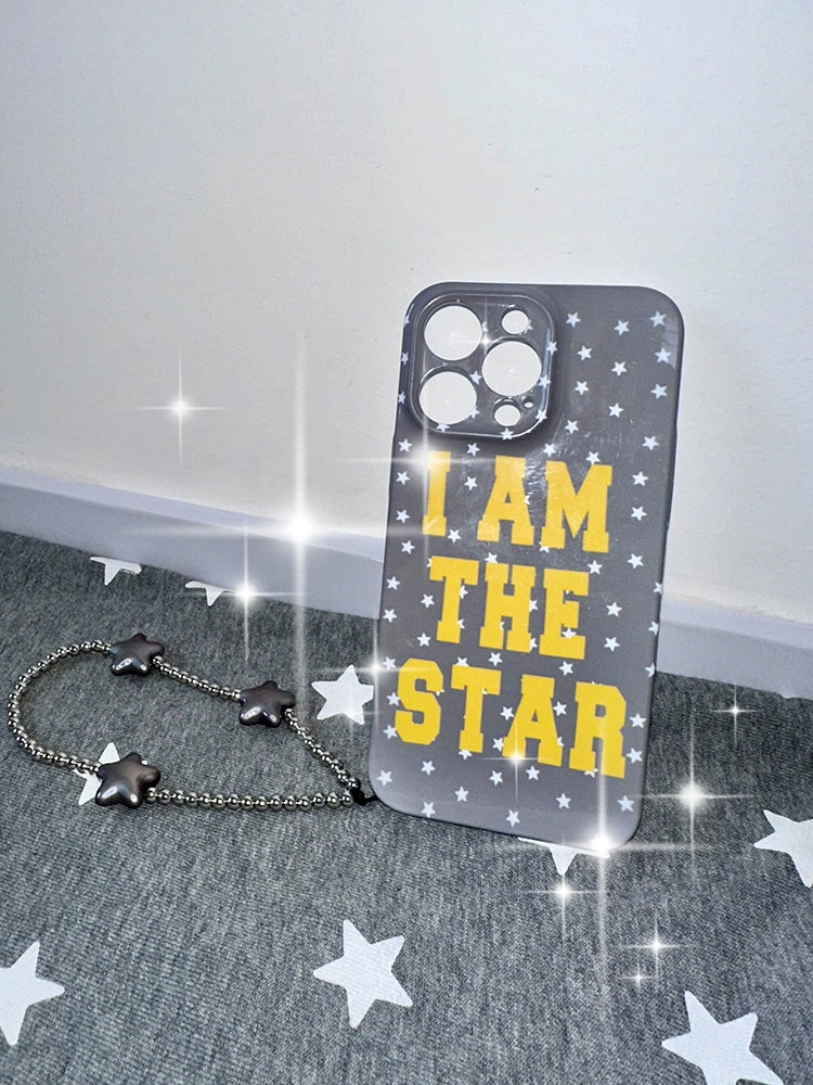 I AM THE STAR Grey star phone case phone chain