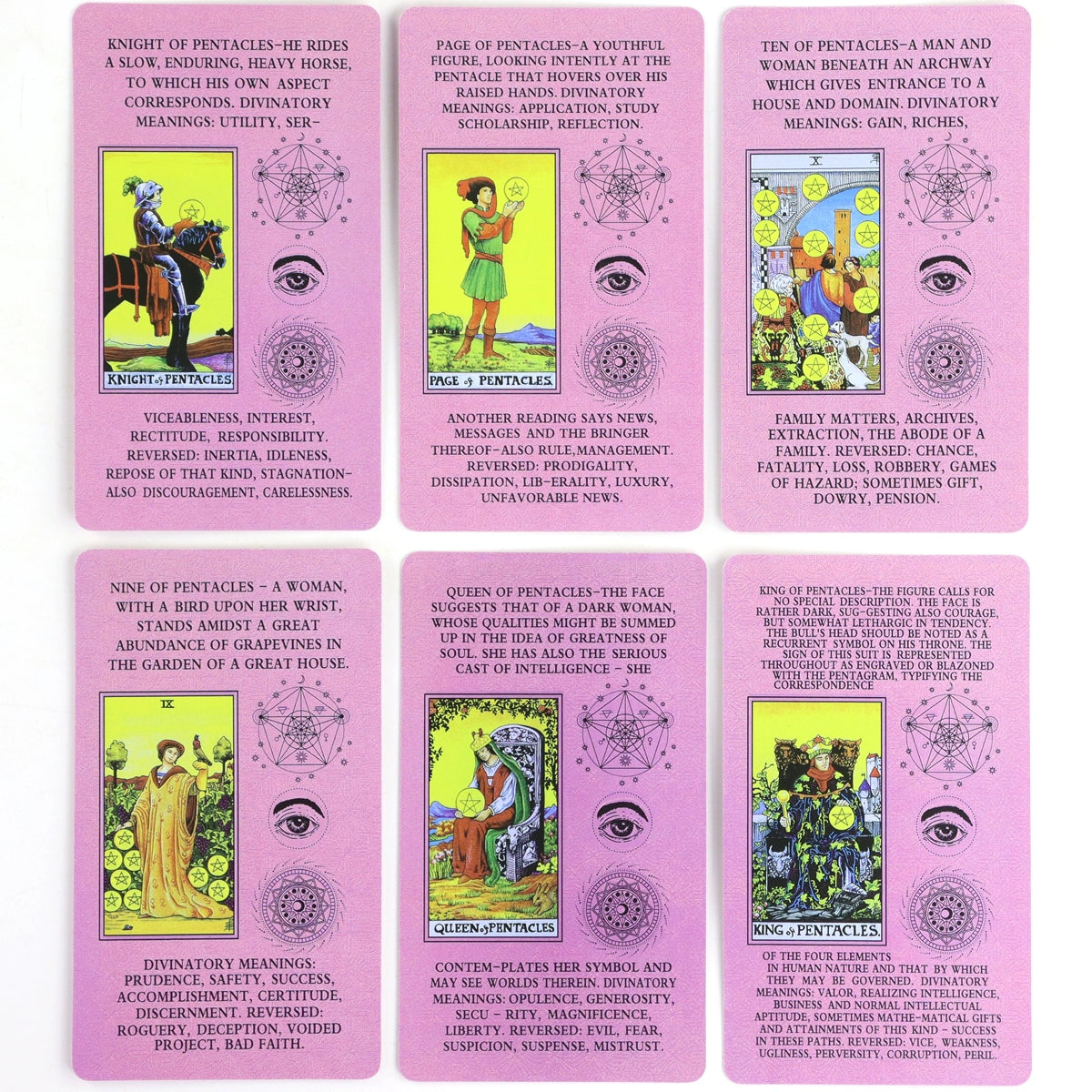 78 pink learning tower cards with symbolic meanings