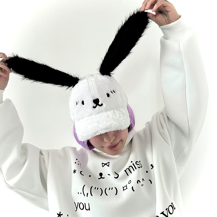 plush hat smiling puppy hat