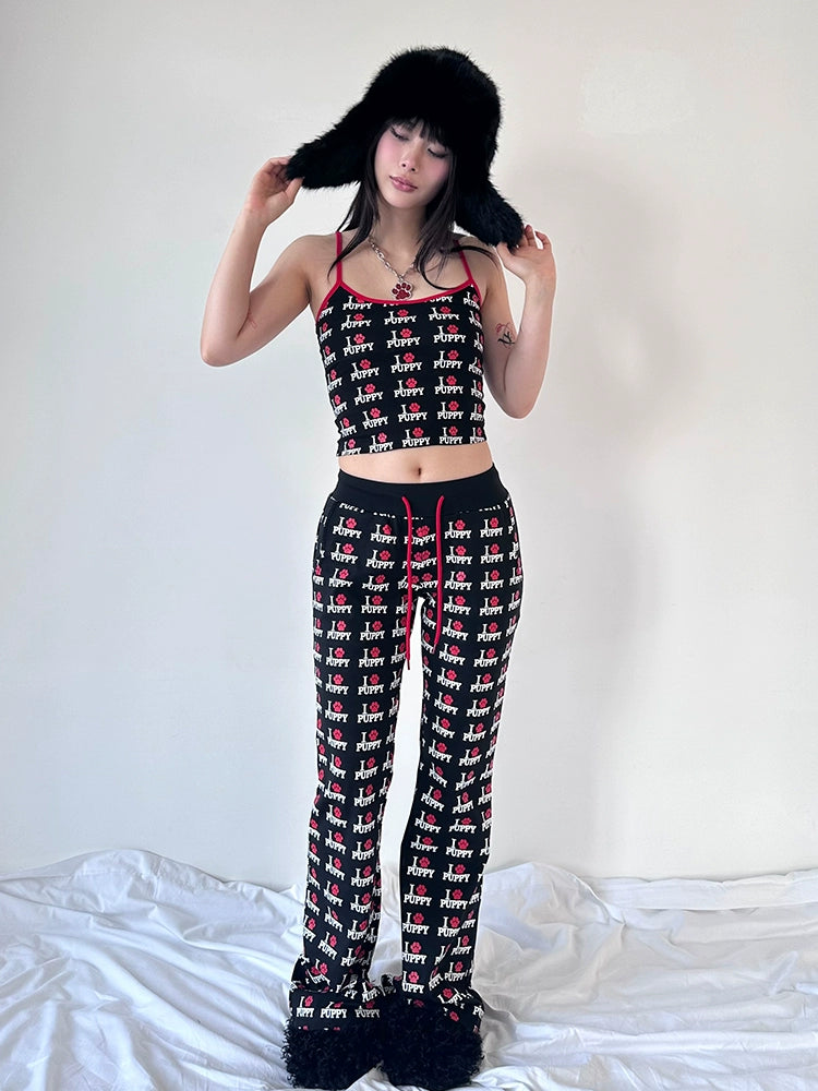 I love puppies full print cotton cami