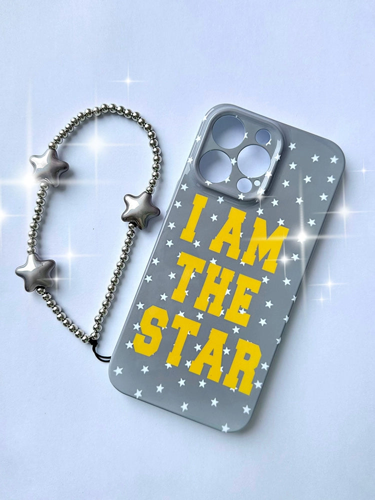 I AM THE STAR Grey star phone case phone chain