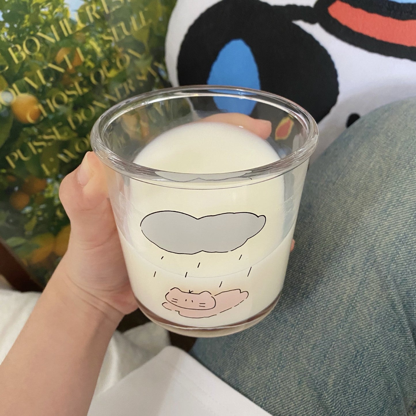 Cute glass cold cup