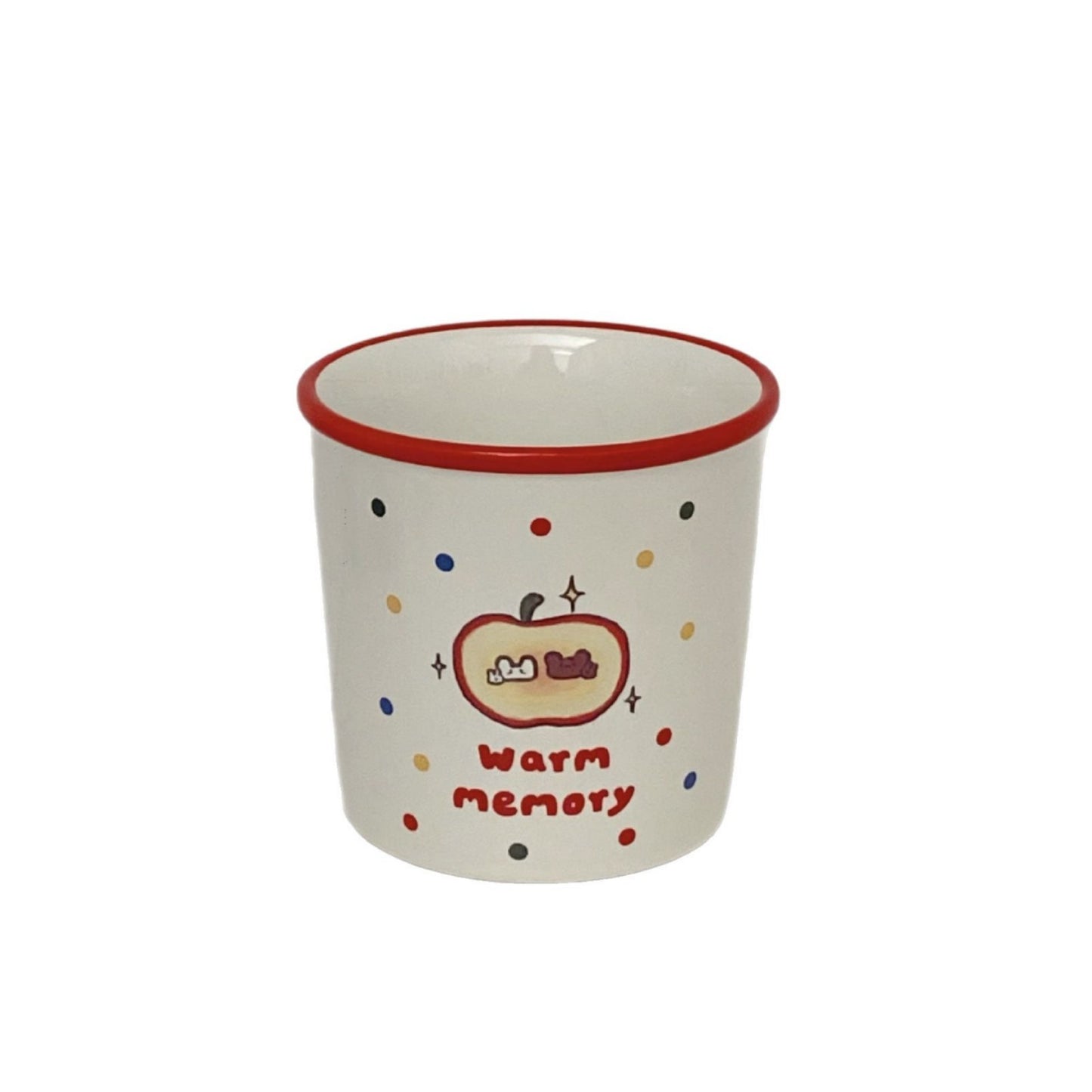 Cartoon Apple Mug Ceramic Coffee Cup Gift Box Set