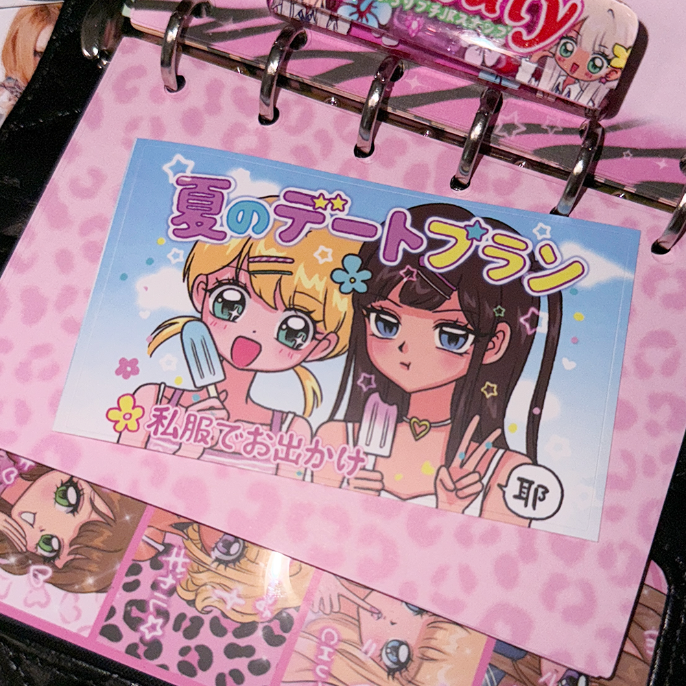 Cute girl sealing sticker
