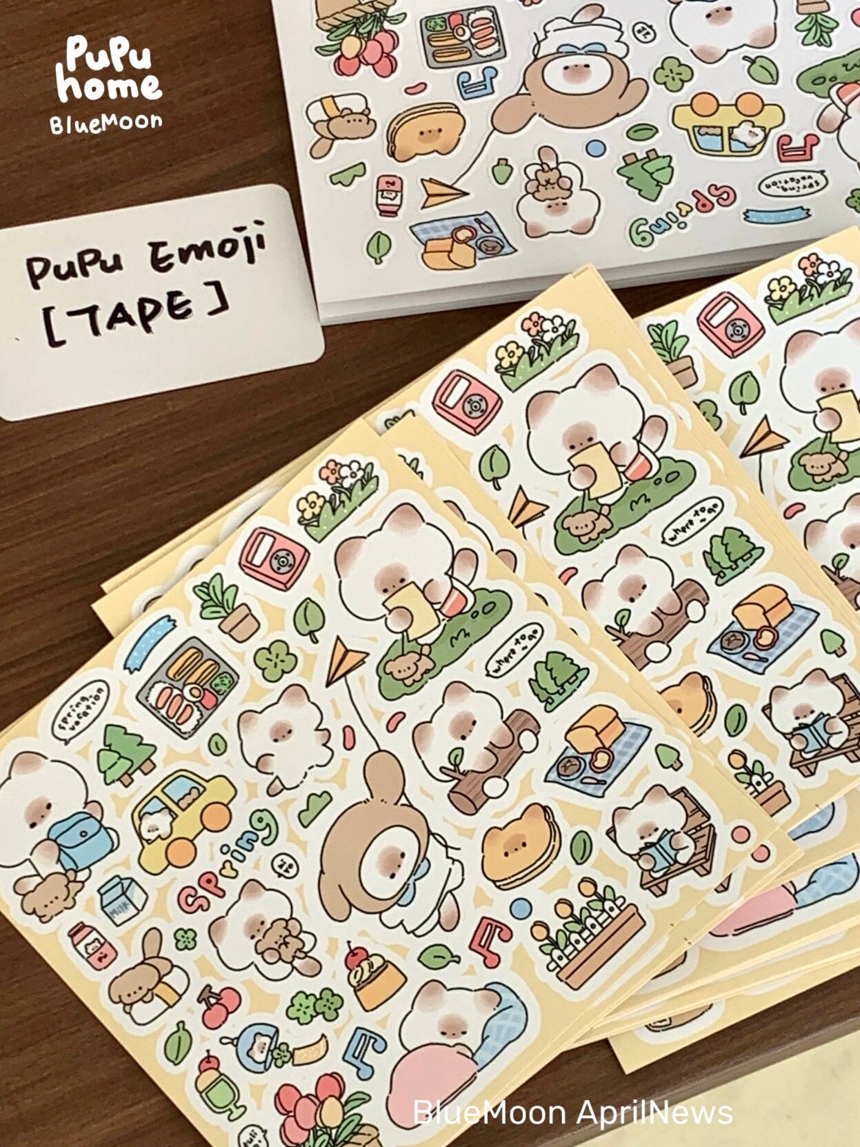 【 BlueMoon Puputime Series 】 Kitten Pupu Spring Outing/Bakery Stickers