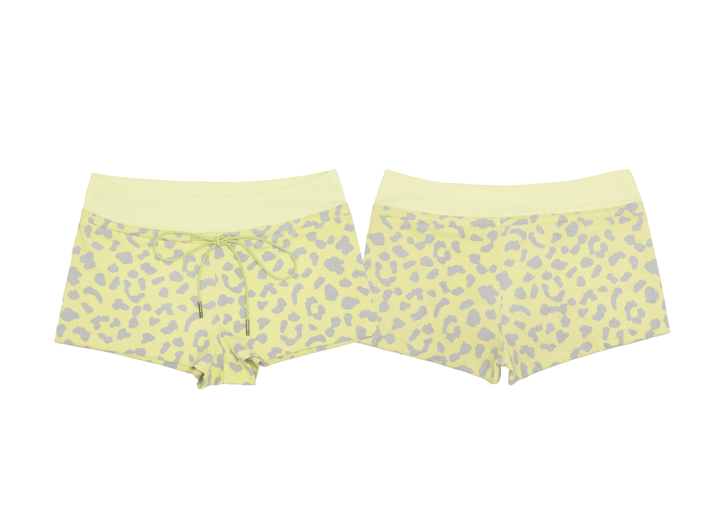 Milk yellow leopard print shorts