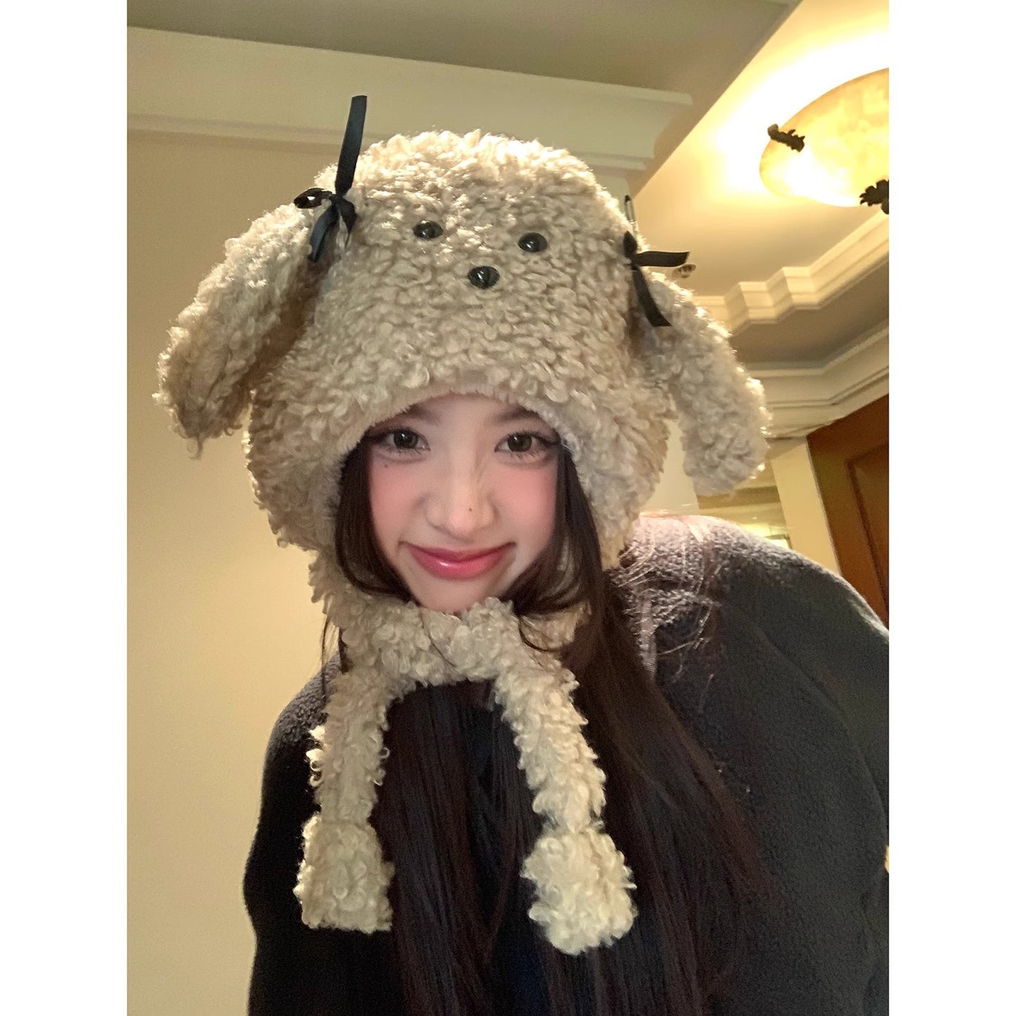 Girl Heart Cute Dog Warm Ear Protection Hat