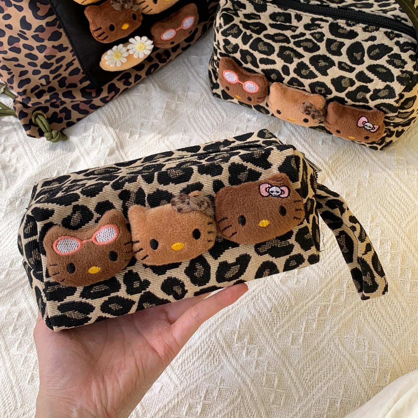 Leopard print Hello Kitty storage bag