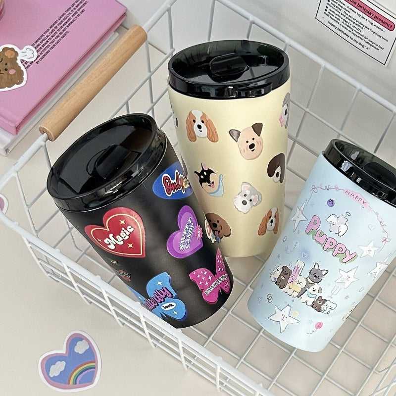Cartoon puppy thermos tumbler