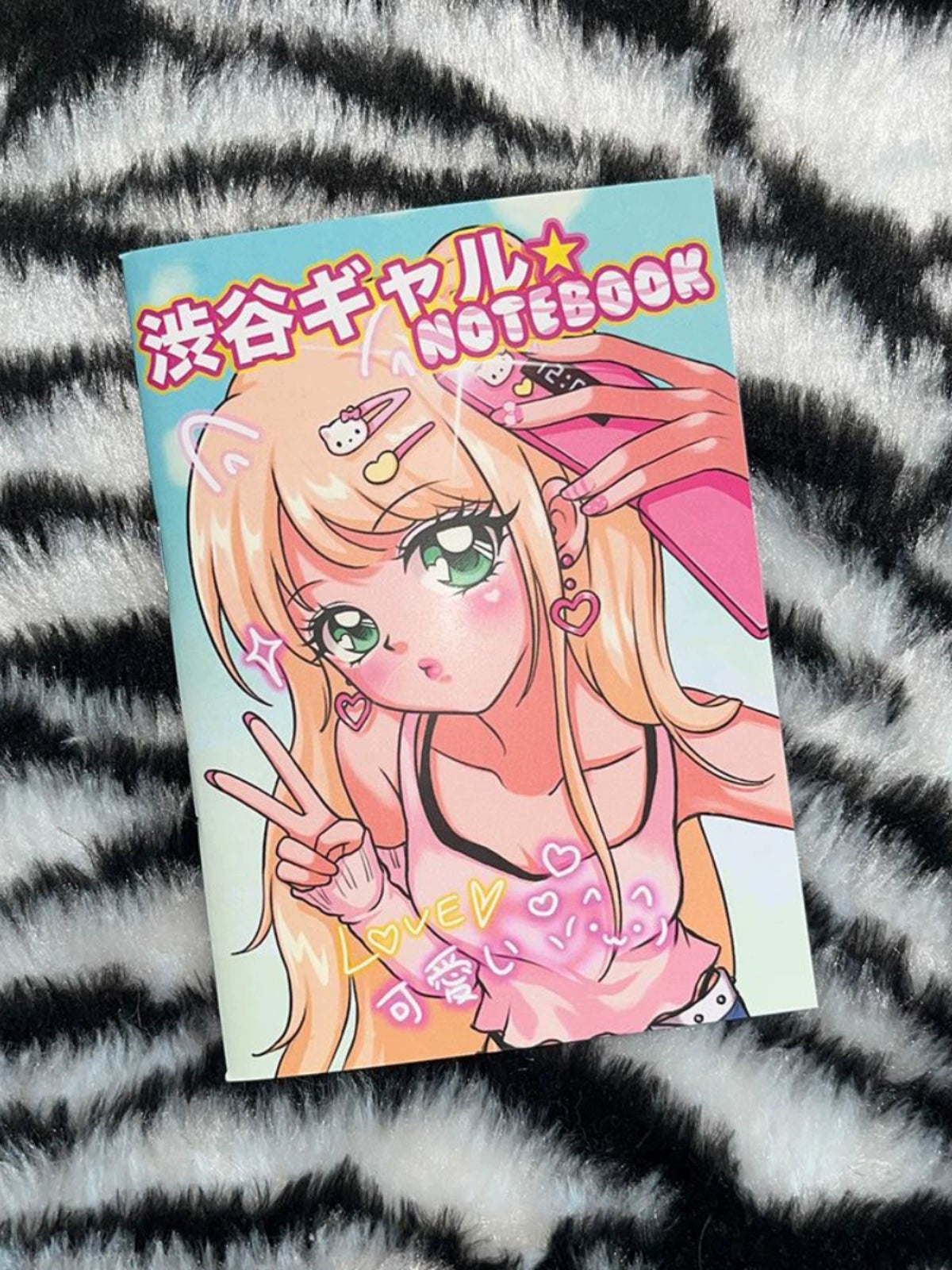 Cute Girl Blank Collage Notebook A6
