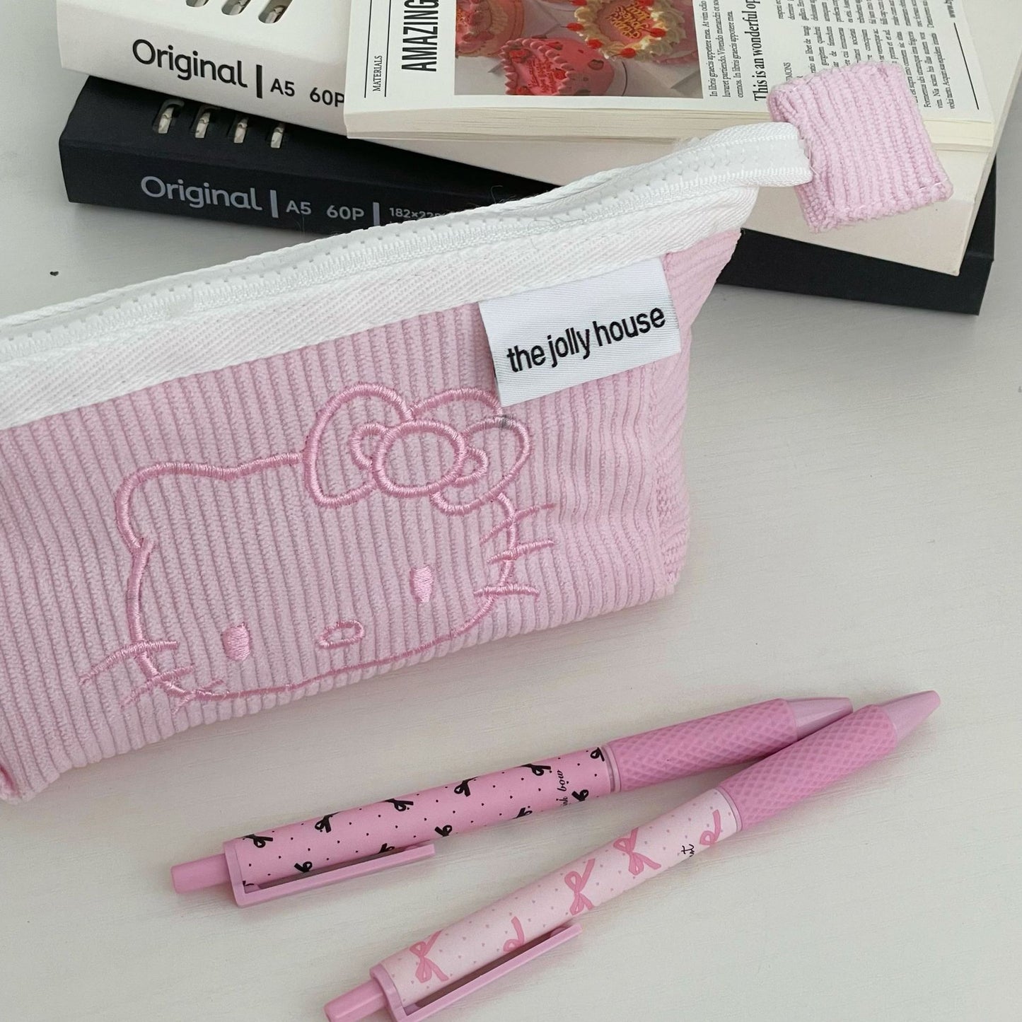 Hello Kitty corduroy pencil case