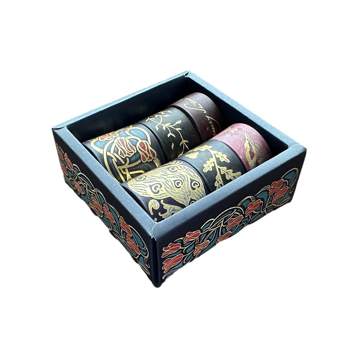 Vintage 6-roll hot stamping combination hand tent tape box