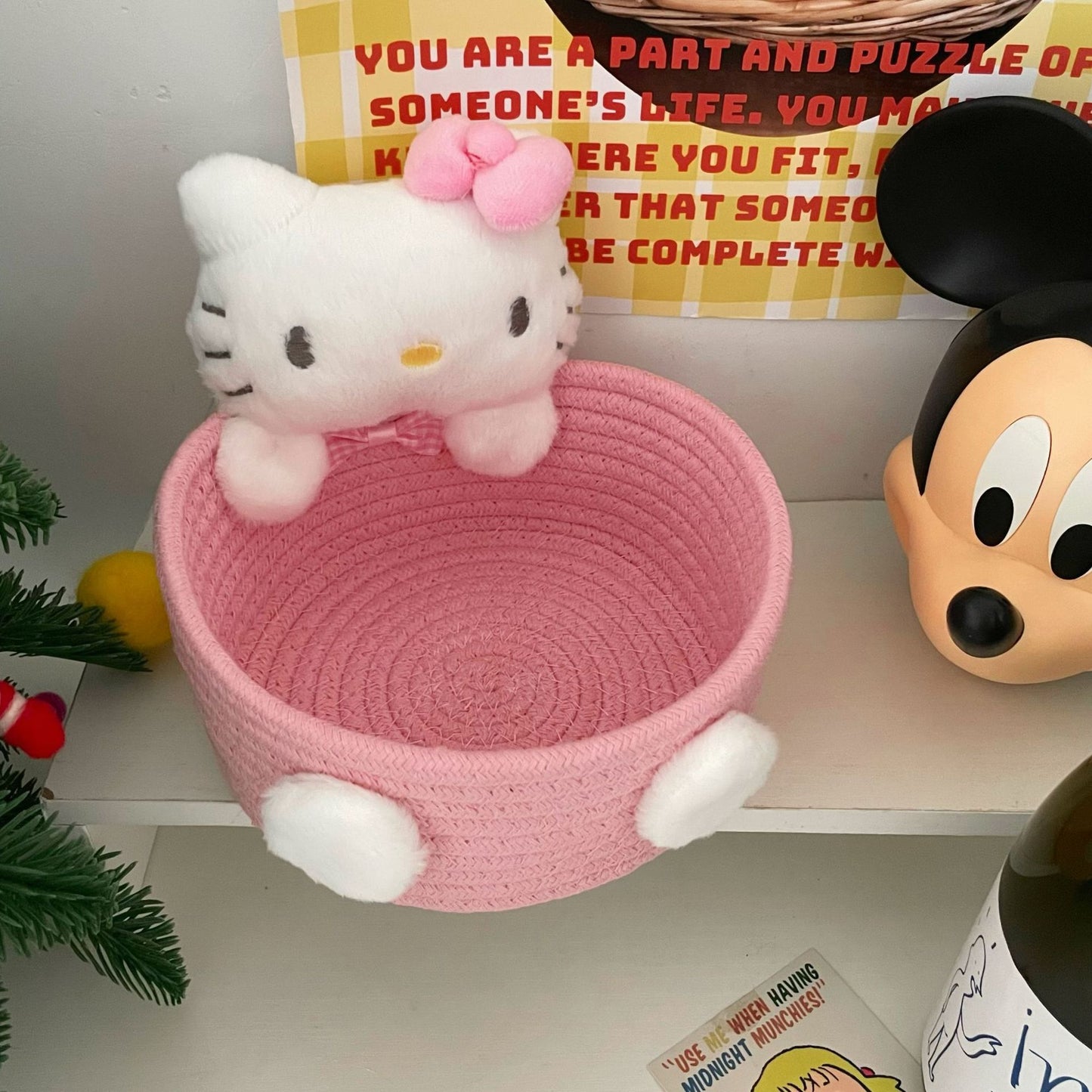 Pink Hello Kitty Storage Basket